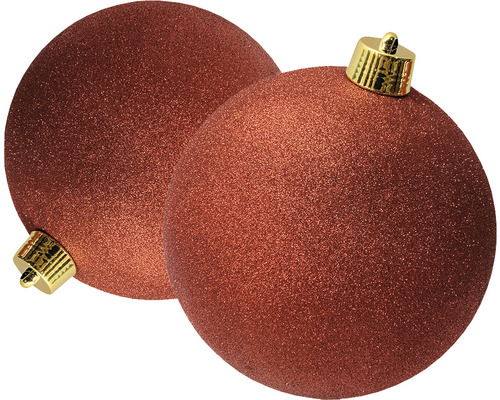 Zwei glänzende Weihnachtskugeln