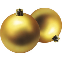 Zwei goldene Weihnachtskugeln