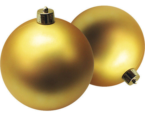 Zwei goldene Weihnachtskugeln