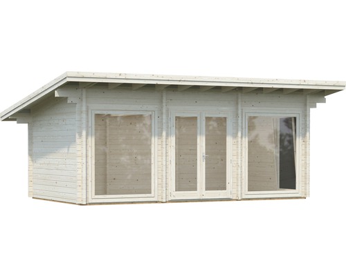 Holzgartenhaus mit Doppeltür und Fenstern