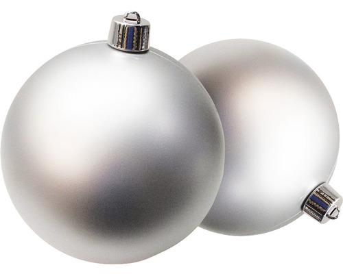 Zwei silberne Christbaumkugeln