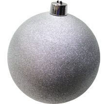 Glitzernde silberfarbene Weihnachtskugel