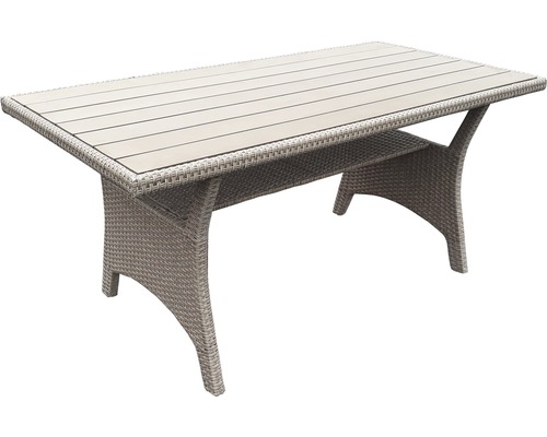 Rechteckiger Gartentisch mit Rattanrahmen und Tischplatte