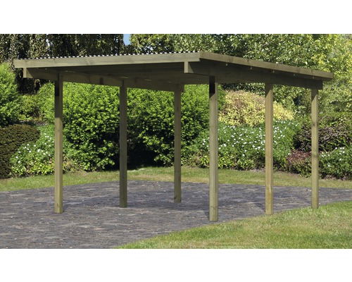 Einzelcarport Karibu Eco 1A PVC Platten ohne Beschläge 268x387 cm kesseldruckimprägniert