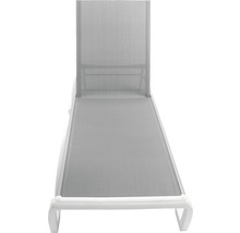Sonnenliege GARDEN PLACE Elena 170 x 69 x 31 cm grau weiss, mit Liegefläche aus robustem Textilgewebe, stabiles Aluminiumgestell, Rückenlehne verstellbar, Stapelfunktion für platzsparende Lagerung