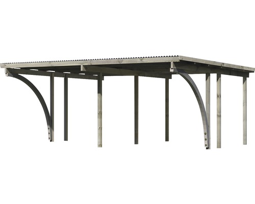 Holzcarport mit Metallbedachung