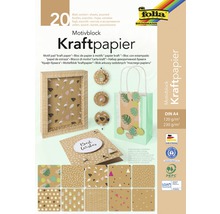 Motivblock Kraftpapier A4 mit verschiedenen Motiven für Bastelarbeiten