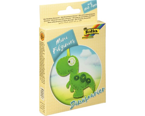 Mini Filznähset Dinosaurier in Verpackung