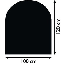 Funkenschutzplatte Stahl 100x120 cm schwarz-thumb-0
