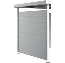 Sichtschutzelement mit horizontalen Paneelen und Metallrahmen