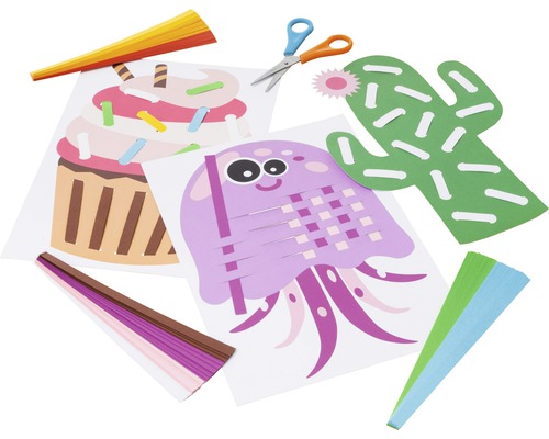 Bastelset mit Motiven von Cupcake, Qualle und Kaktus