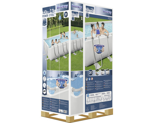 Bestway Power Steel Pool Verpackung auf einer Palette