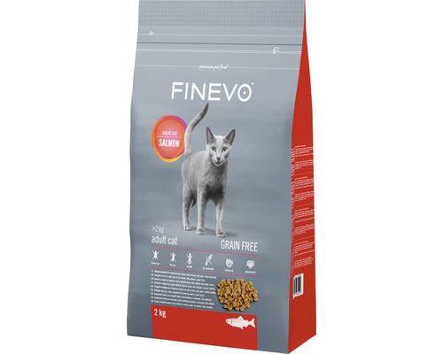 Katzenfutter trocken FINEVO Adult Cat Lachs getreidefrei 2 kg