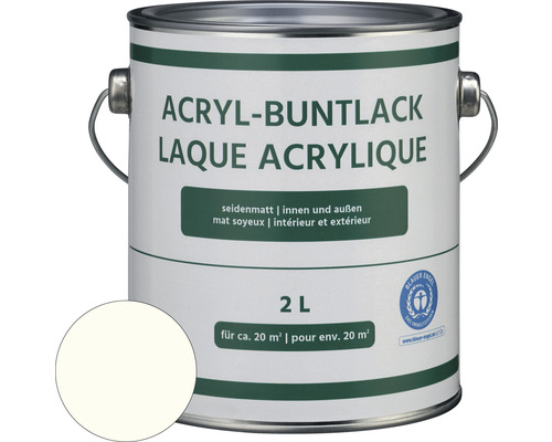 Acryl-Buntlack seidenmatt weiß 2 l
