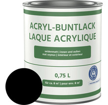 Acryl-Buntlack seidenmatt tiefschwarz 750 ml-thumb-0