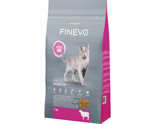 Katzenfutter trocken FINEVO Sensitive Cat Lamm 2 kg Finevo Katzenfutter Lamm für sensible Katzen, 2 kg Packung