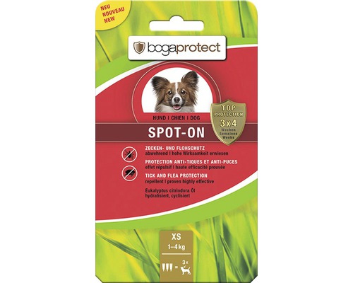 Zecken- und Flohschutz bogaprotect SPOT-ON für Hunde von 1-5 kg 3x0,7 ml
