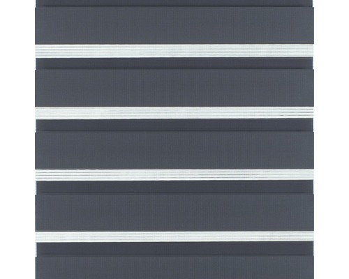 Graues Doppelrollo mit horizontalen Streifen