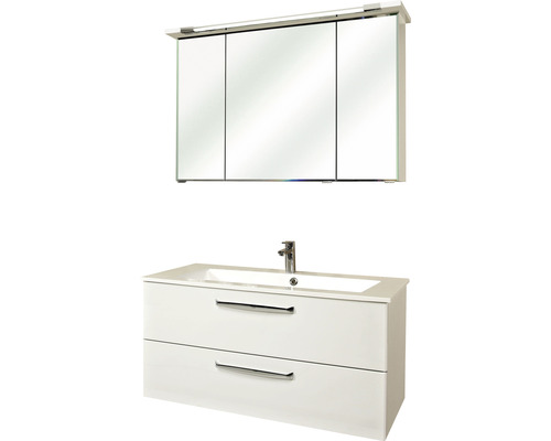 Badmöbel-Set Pelipal Kumba BxHxT 107 x 200 x 50 cm Frontfarbe weiß hochglanz mit Mineralguss-Waschtisch weiß 99.107012509 Badmöbel-Set Pelipal Kumba BxHxT 107 x 200 x 50 cm Frontfarbe weiß hochglanz mit Mineralguss-Waschtisch weiß 99.107012509
