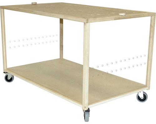Holzregalwagen mit Rollen und zwei Ebenen
