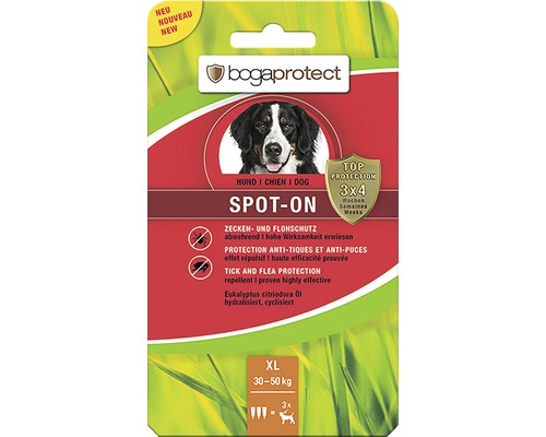 Zecken- und Flohschutz bogaprotect SPOT-ON für Hunde von 30-50 kg 3x4,5 ml