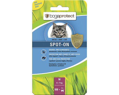 Zecken- und Flohschutz bogaprotect SPOT-ON für Katzen von 4-7 kg 3x1,2 ml