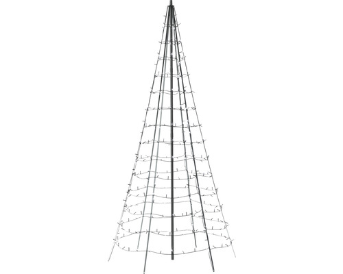 Dekorative, kegelförmige Lichterkette mit Metallrahmen zur Weihnachtsbeleuchtung.