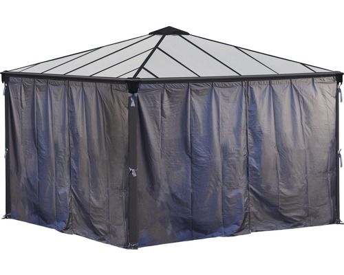 Pavillon Palram – Canopia Palermo Premium 3600 Garden Gazebo inkl. Vorhangset 360 x 360 cm anthrazit