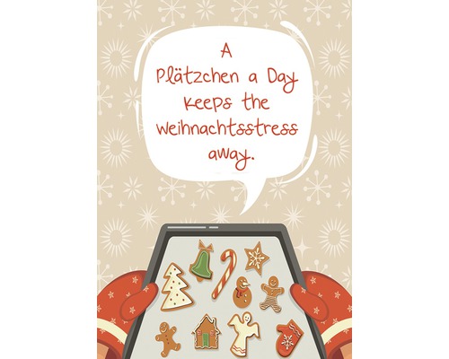 Weihnachtspostkarte A Plätzchen a Day... 10,5x14,8 cm