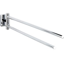 Schwenkbarer Handtuchhalter mit zwei Armen zur Wandmontage.