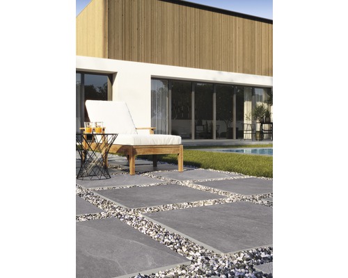 FLAIRSTONE Feinsteinzeug Terrassenplatte City Wave Grey rektifizierte Kante 60 x 60 x 2 cm