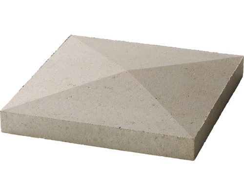 Pfeilerabdeckung Spitzdach naturgrau 45 cm x 45 cm x 4,5-7-4,5 cm Quadratische Pfeilerabdeckung aus Stein