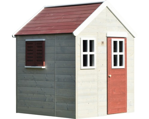 Spielhaus aus Holz mit Fenster und Tür