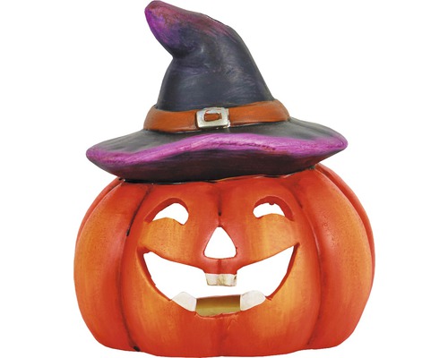 Halloween Kürbis mit Hexenhut Dekoration
