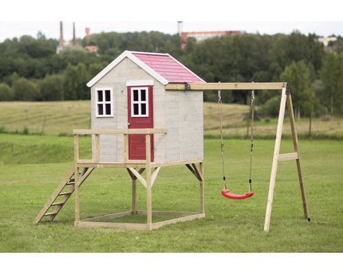 Spielhaus mit Schaukel für den Garten