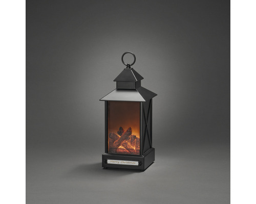 Dekorative Weihnachtslaterne mit Flammeneffekt und Aufschrift Merry Christmas