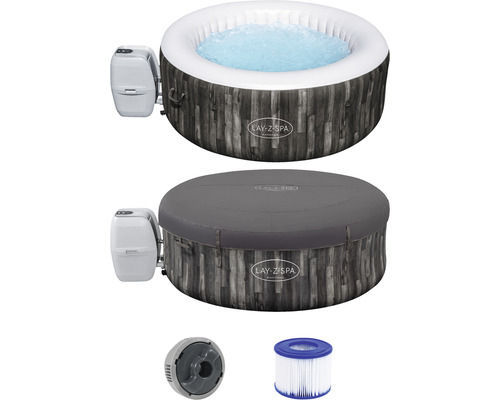 Aufblasbarer Lay-Z-Spa Whirlpool mit Wasser, Abdeckung, Pumpe und Filter