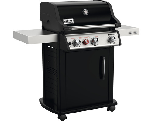 Weber Gasgrill Spirit E-325S GBS schwarz silber, 3 Edelstahlbrenner Hauptbrenner 9,38 kW Sear-Zone-Brenner 2,2 kW Grillbereich 61 x 45 cm kompatibel mit GBS-Grillrosteinsätze inkl. Aromaschienen, GBS-Grillrost mit Sear-Grate-Einsatz