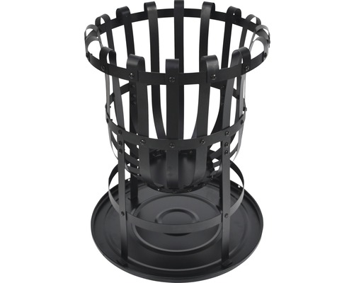 Feuerkorb aus Metall mit Auffangschale für den Garten