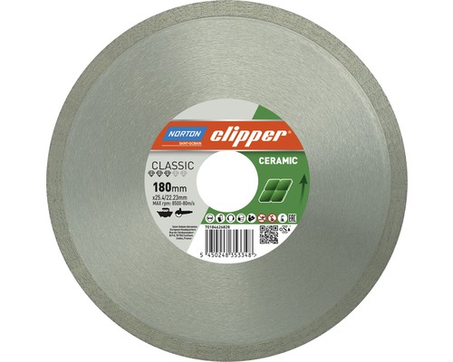 Norton Clipper Diamantscheibe Classic Ceramic Ø 125x22,23 mm Norton Clipper Diamanttrennscheibe Classic Ceramic, 180 Millimeter