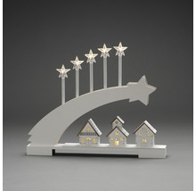 Weihnachtsleuchter mit Sternen und Häusern als Dekoration