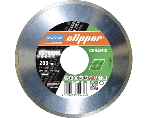 Norton Clipper Diamantscheibe Extreme Ceramic Ø 250x25,4 mm Norton Clipper Diamanttrennscheibe für Keramik, 200 Millimeter