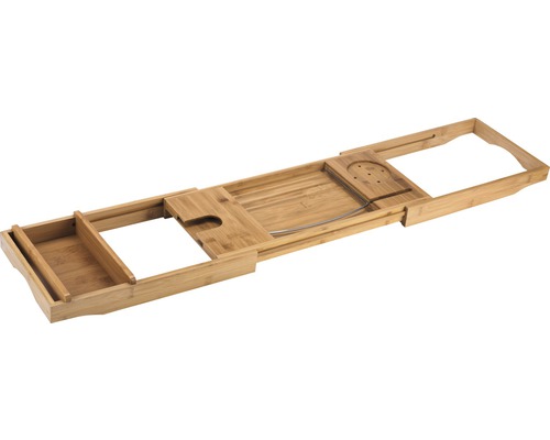 Badewannenablage aus Bambus mit Halterungen