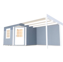 Gartenhaus weka Designhaus 213 B+ Gr. 1 hohes Durchgangsmaß 195 cm, mit Fußboden und Schleppdach 585 x 298 cm grau