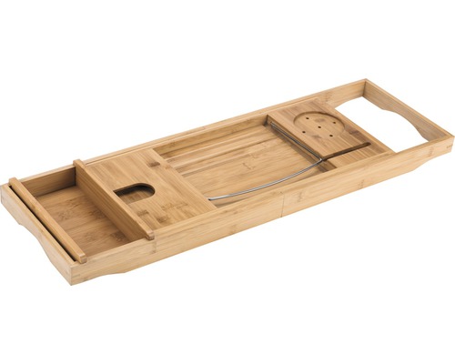 Badewannenablage aus Bambus mit Halterung