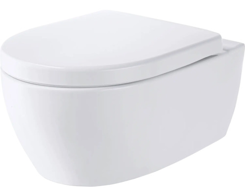 Wand-WC Set GEBERIT iCon Tiefspüler ohne Spülrand weiß glänzend mit WC-Sitz CG05040000