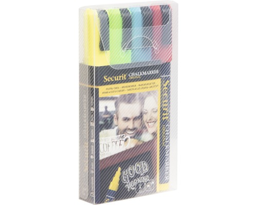 Securit Kreidemarker Set mit vier Stiften in Verpackung
