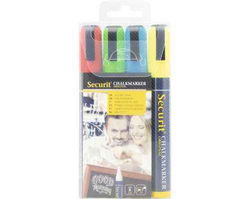 Securit Kreidemarker Set mit vier Stiften