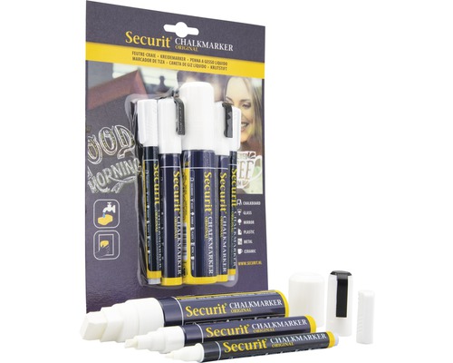 Securit Kreidemarker Set für Tafeln, Glas, Spiegel, Kunststoff und Metall