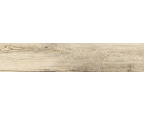 Wand- und Bodenfliese Aretino ecru 24x120 cm Holzfliese mit Holzstruktur